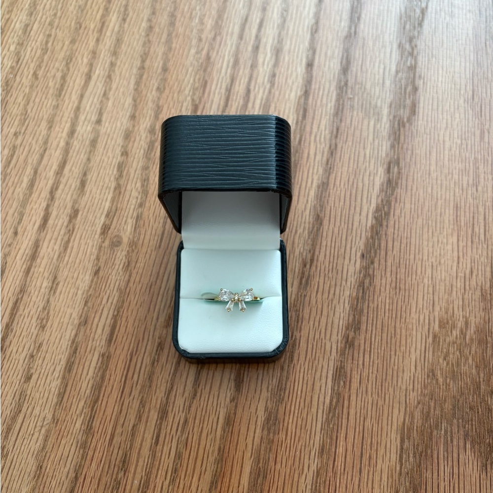 Sterling silver gold Bow ring
